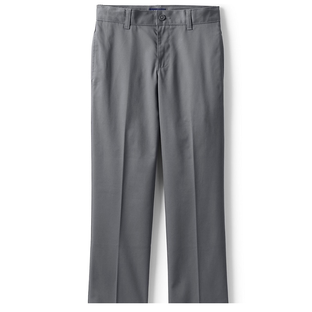 Boys Iron Knee Blend Plain Front Chino Pants